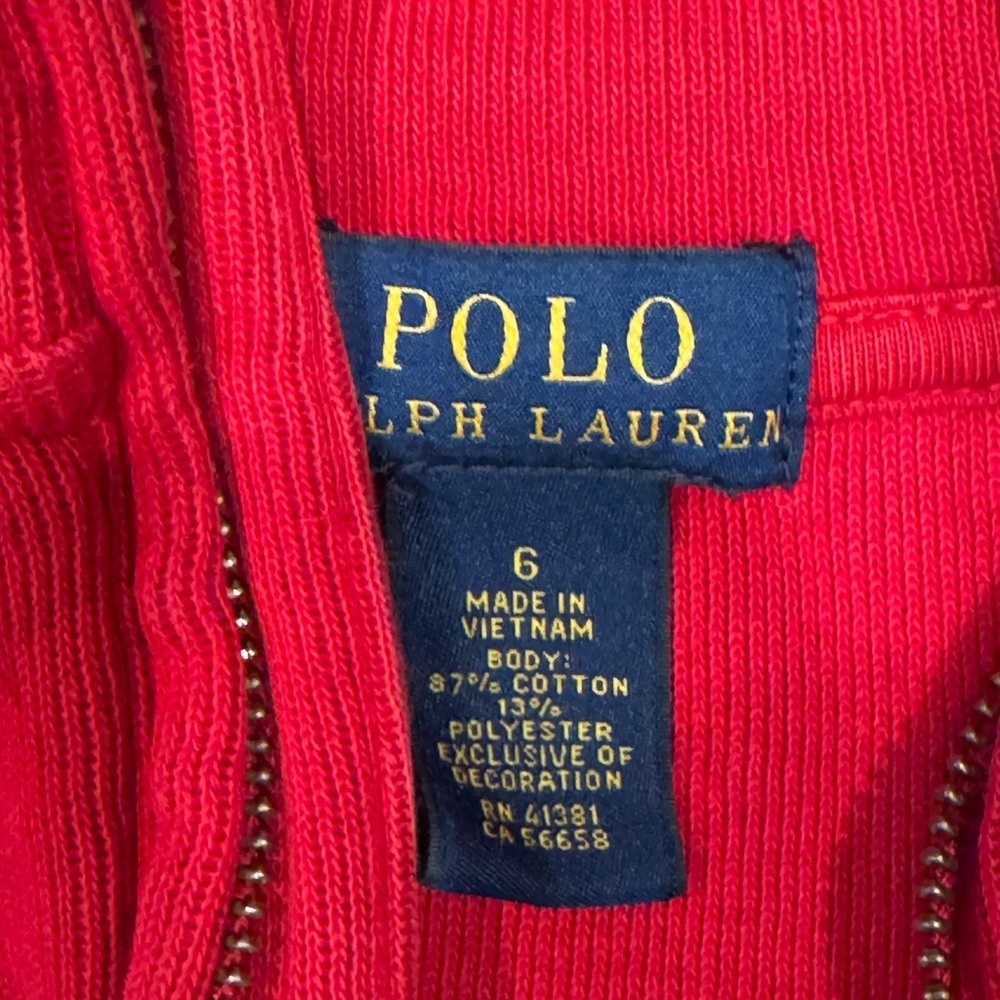 Polo by Ralph Lauren Kids' Red Half-Zip Sweater - Picture 3 of 3